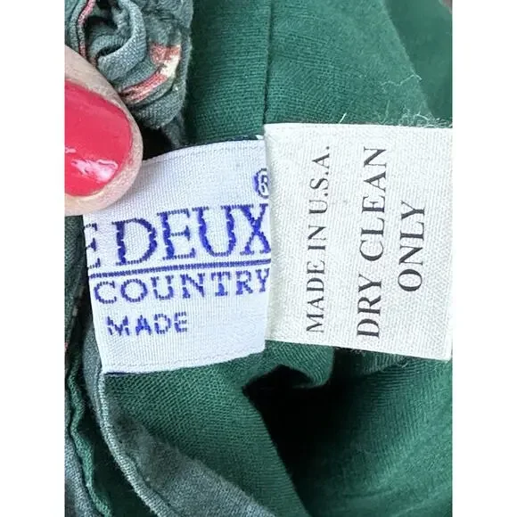 PIERRE DEUX French Country Green Floral Quilted Back Pack Sling Bag Vintage - Picture 6 of 16